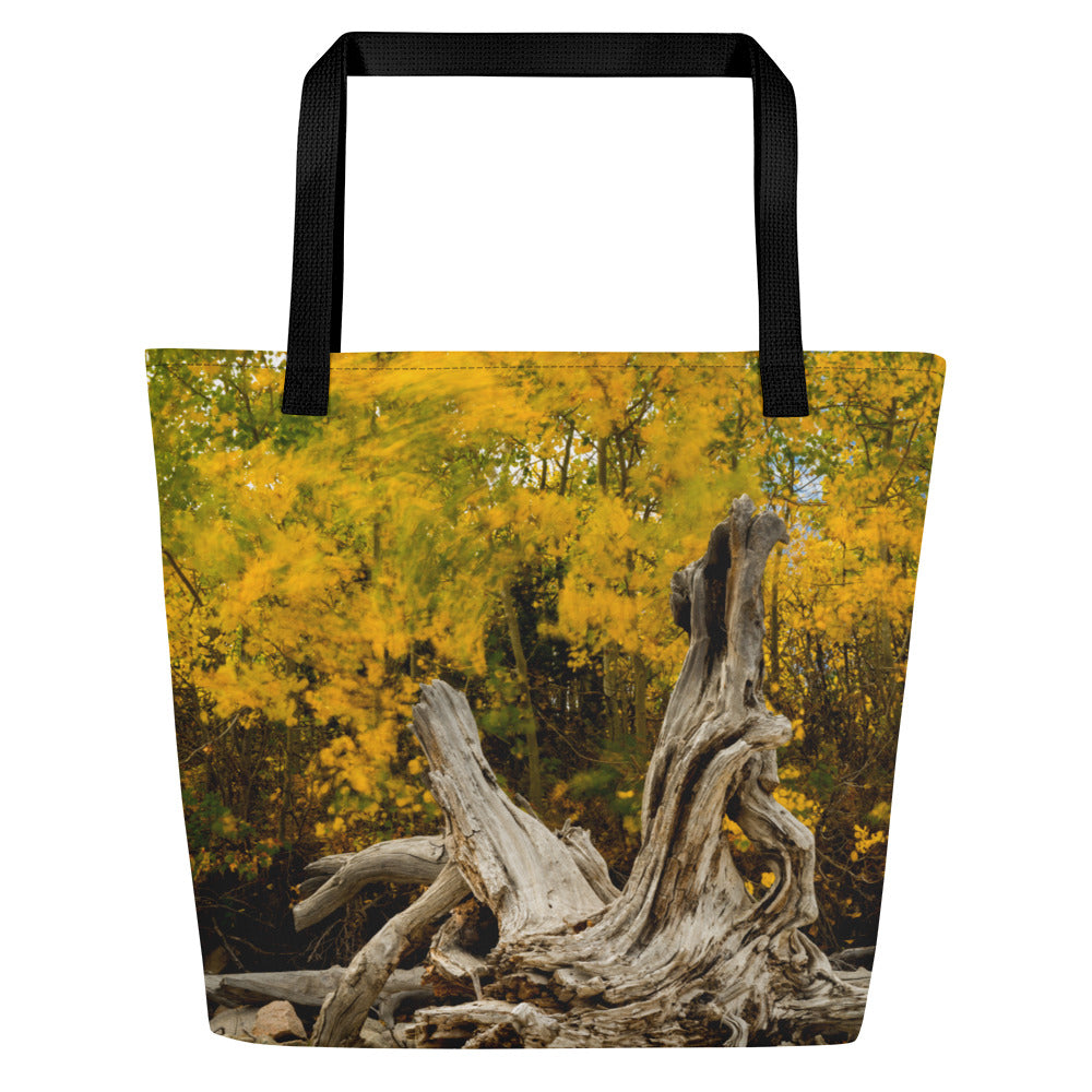 Wyoming in the Fall All-Over Print Large Tote Bag