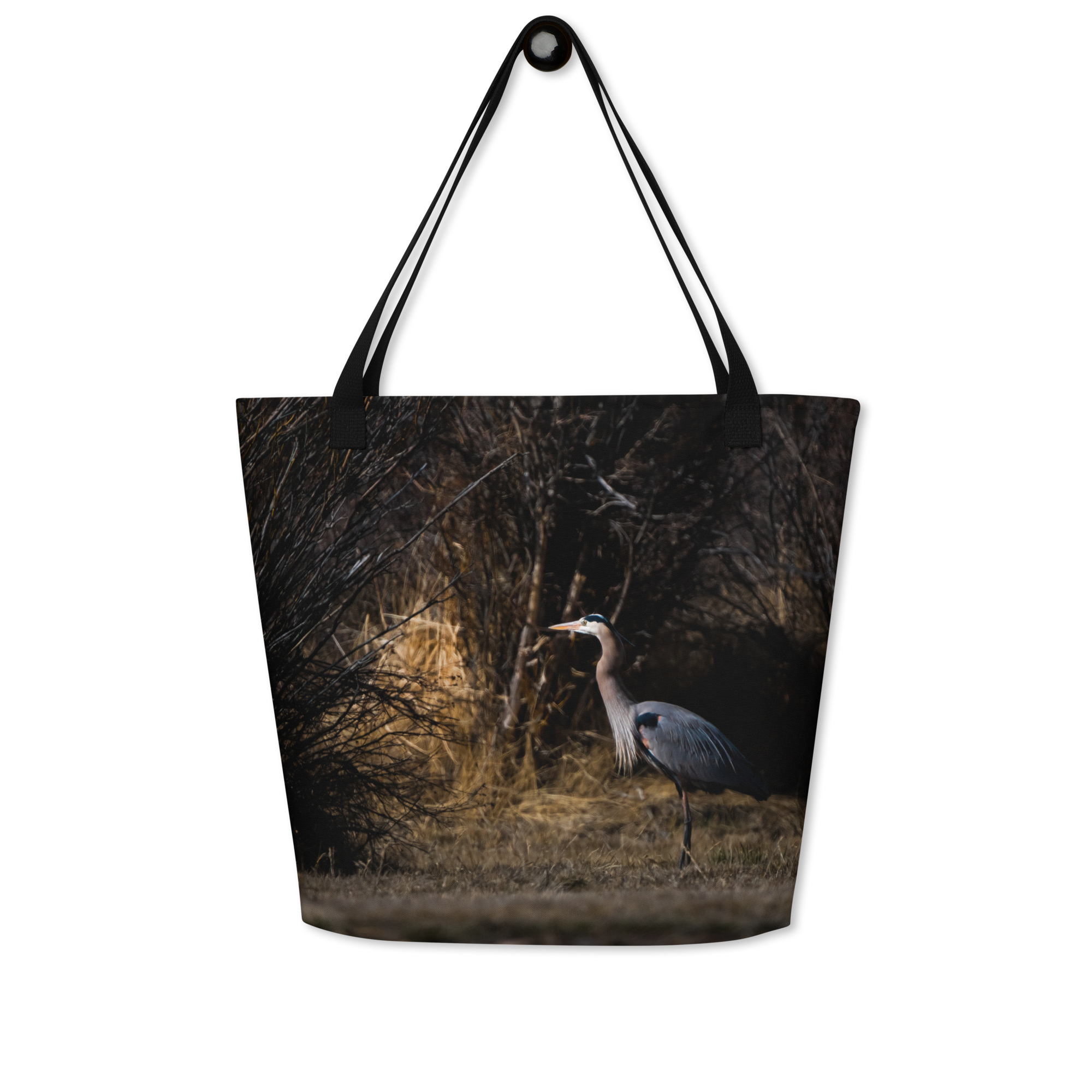 Blue Heron All-Over Print Large Tote Bag
