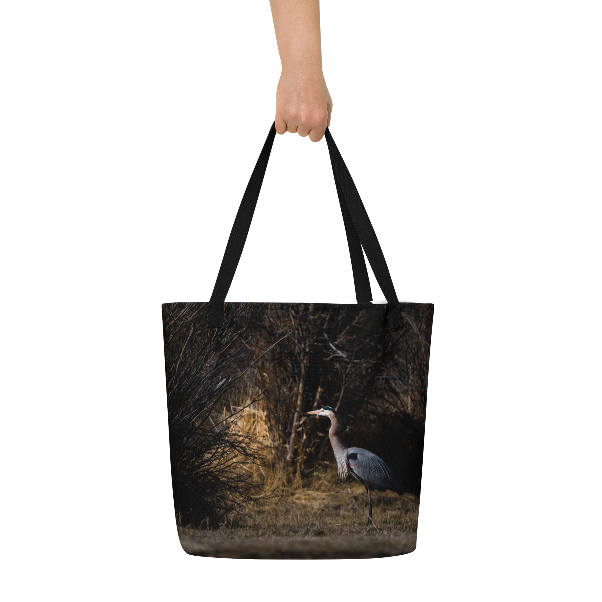 Blue Heron All-Over Print Large Tote Bag