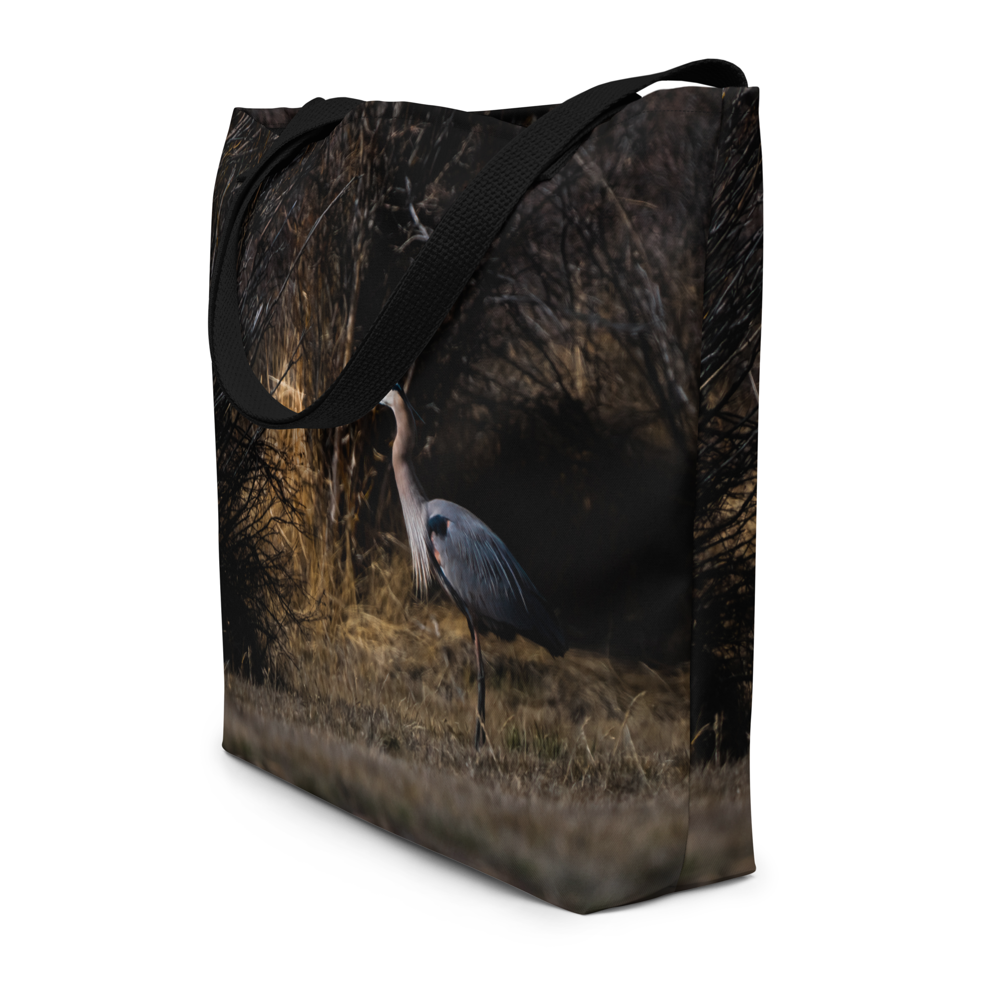 Blue Heron All-Over Print Large Tote Bag
