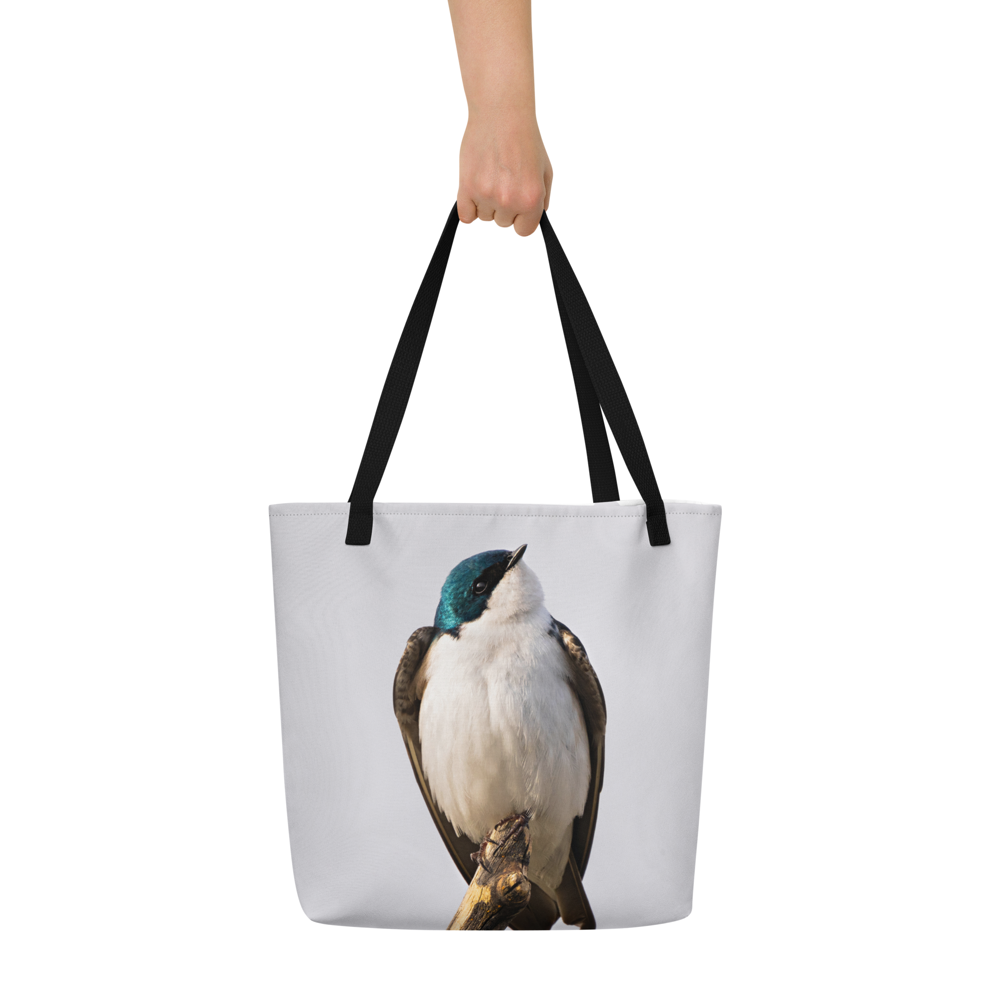 Tree Swallow All-Over Print Large Tote Bag
