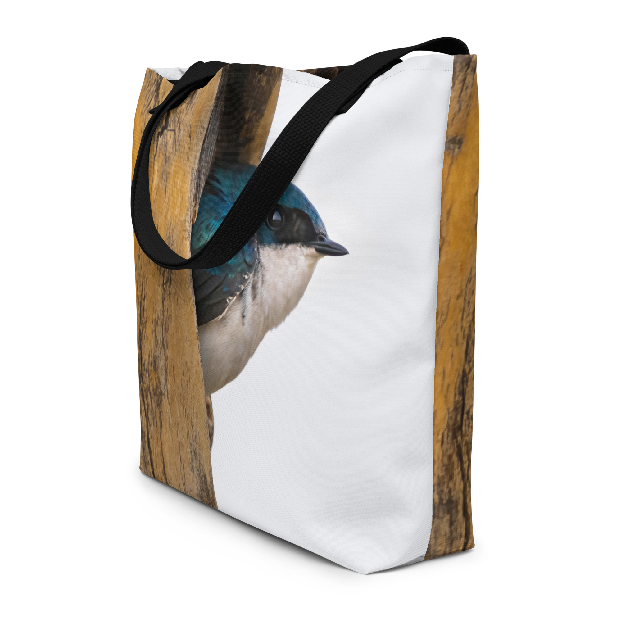 Tree Swallow All-Over Print Large Tote Bag