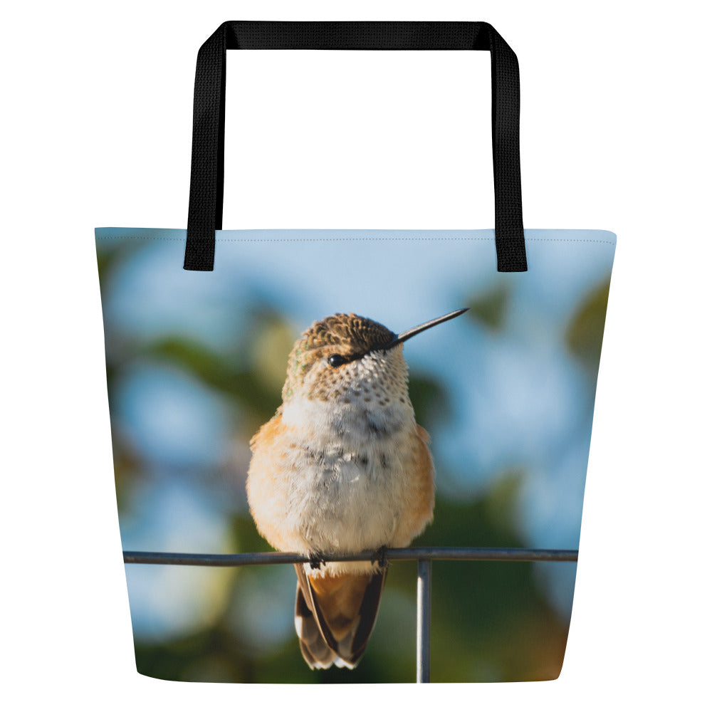 Hummingbird All-Over Print Large Tote Bag
