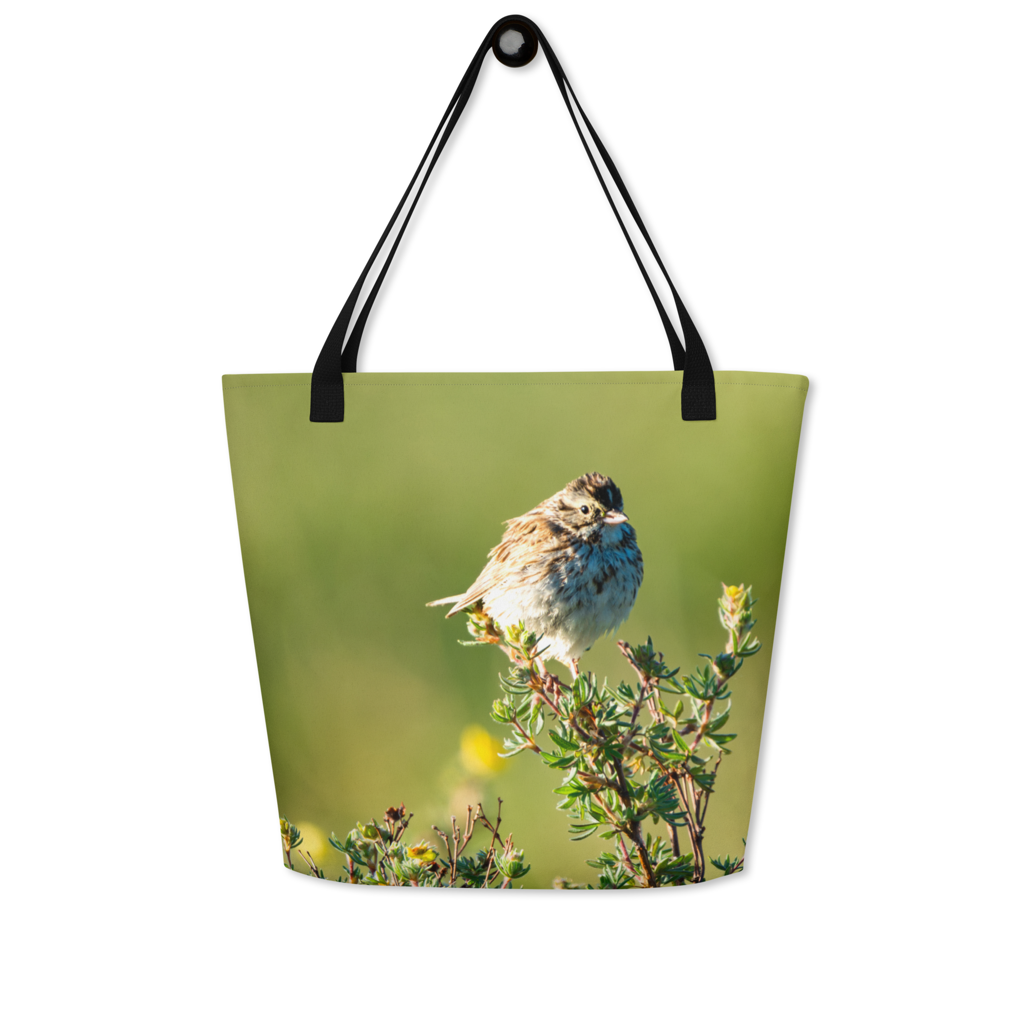 Song Sparrow All-Over Print Large Tote Bag