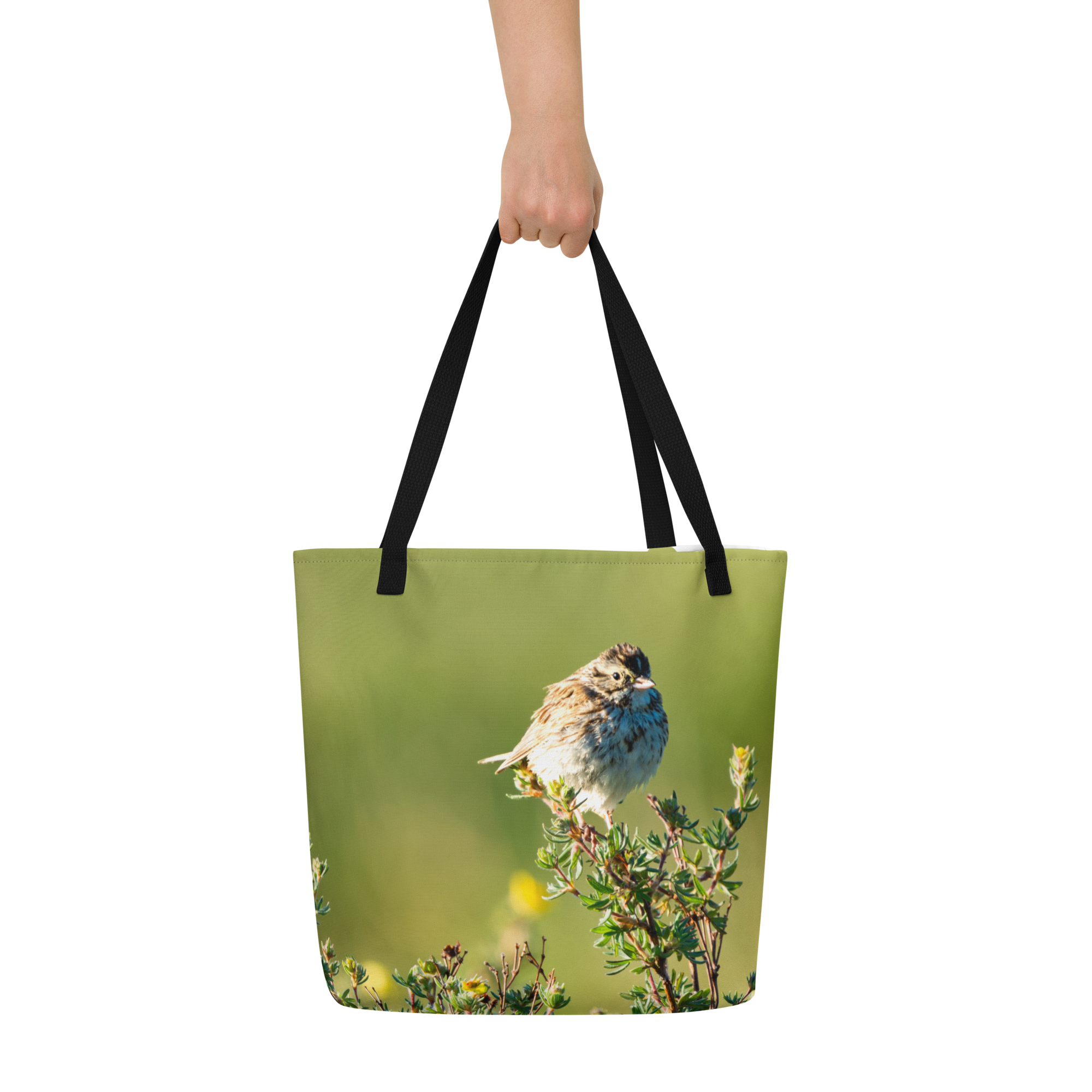 Song Sparrow All-Over Print Large Tote Bag