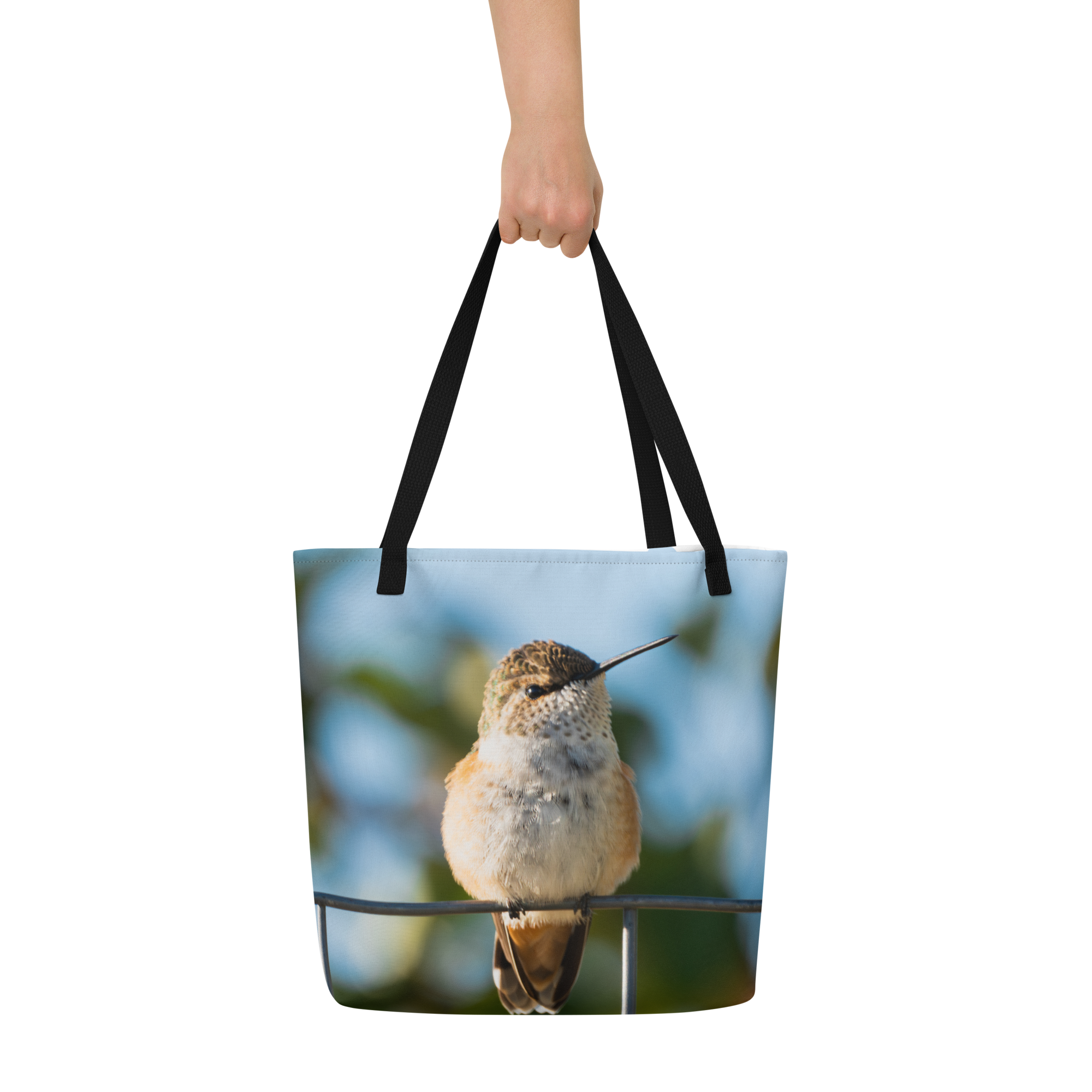 Hummingbird All-Over Print Large Tote Bag