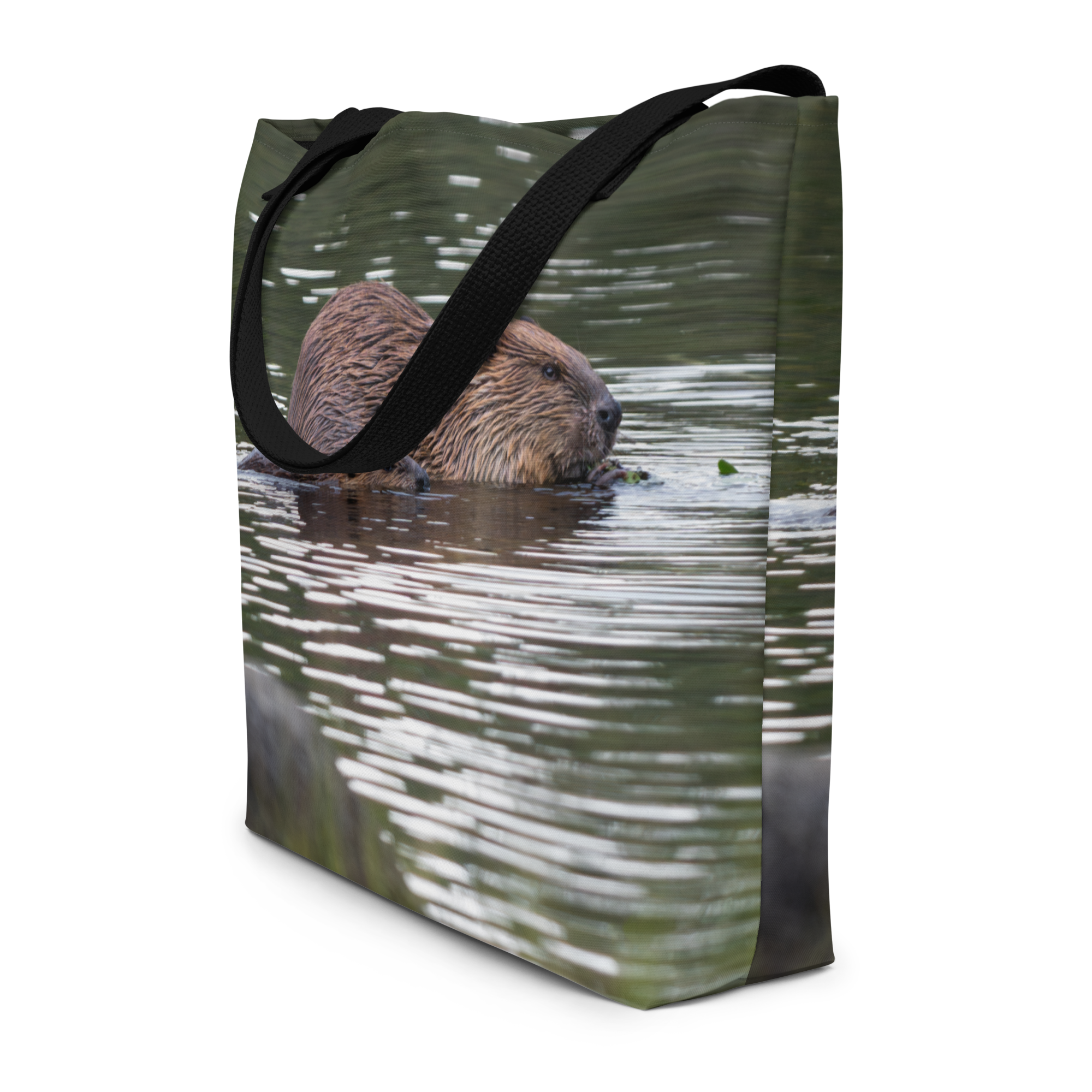 Beaver All-Over Print Large Tote Bag