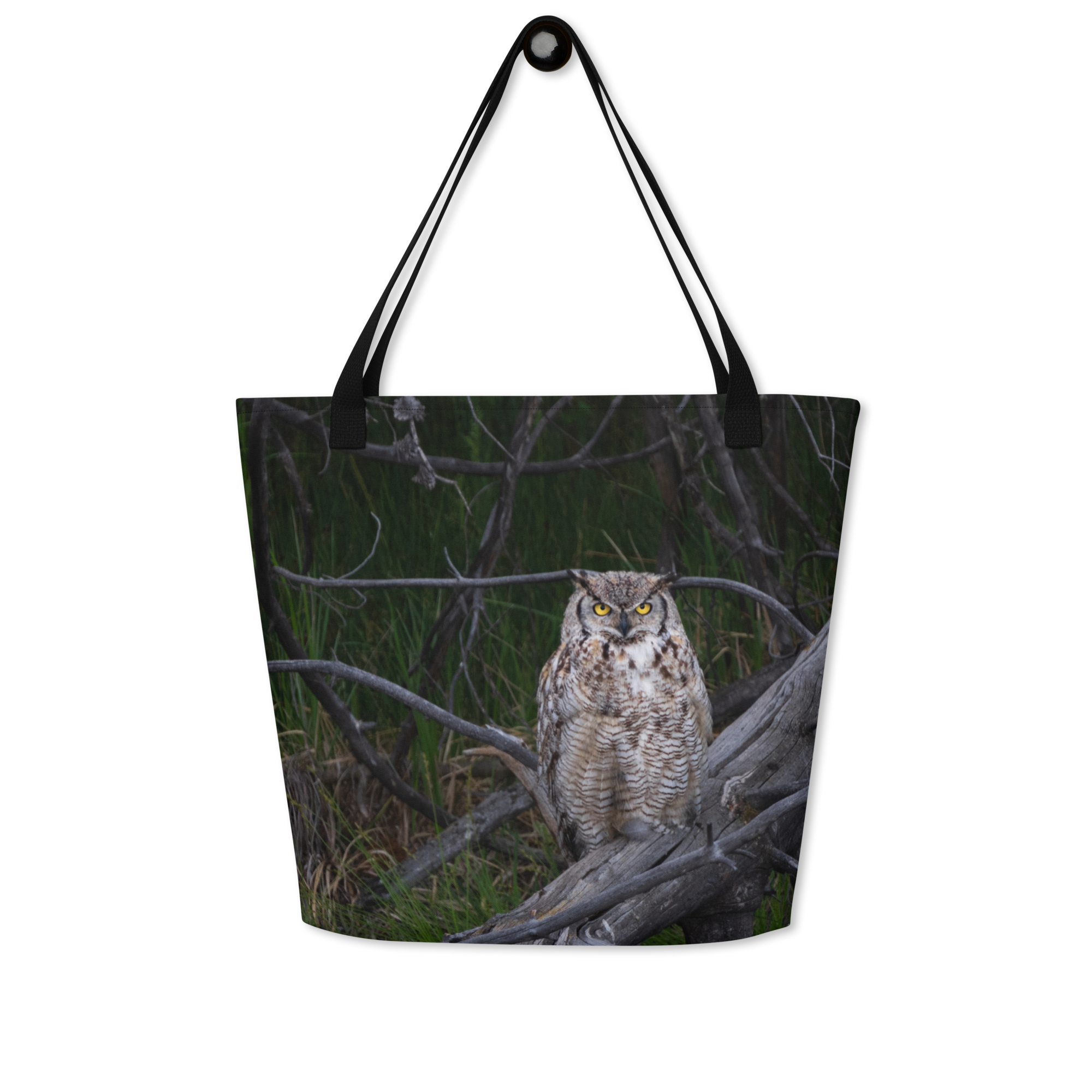 Owl All-Over Print Large Tote Bag