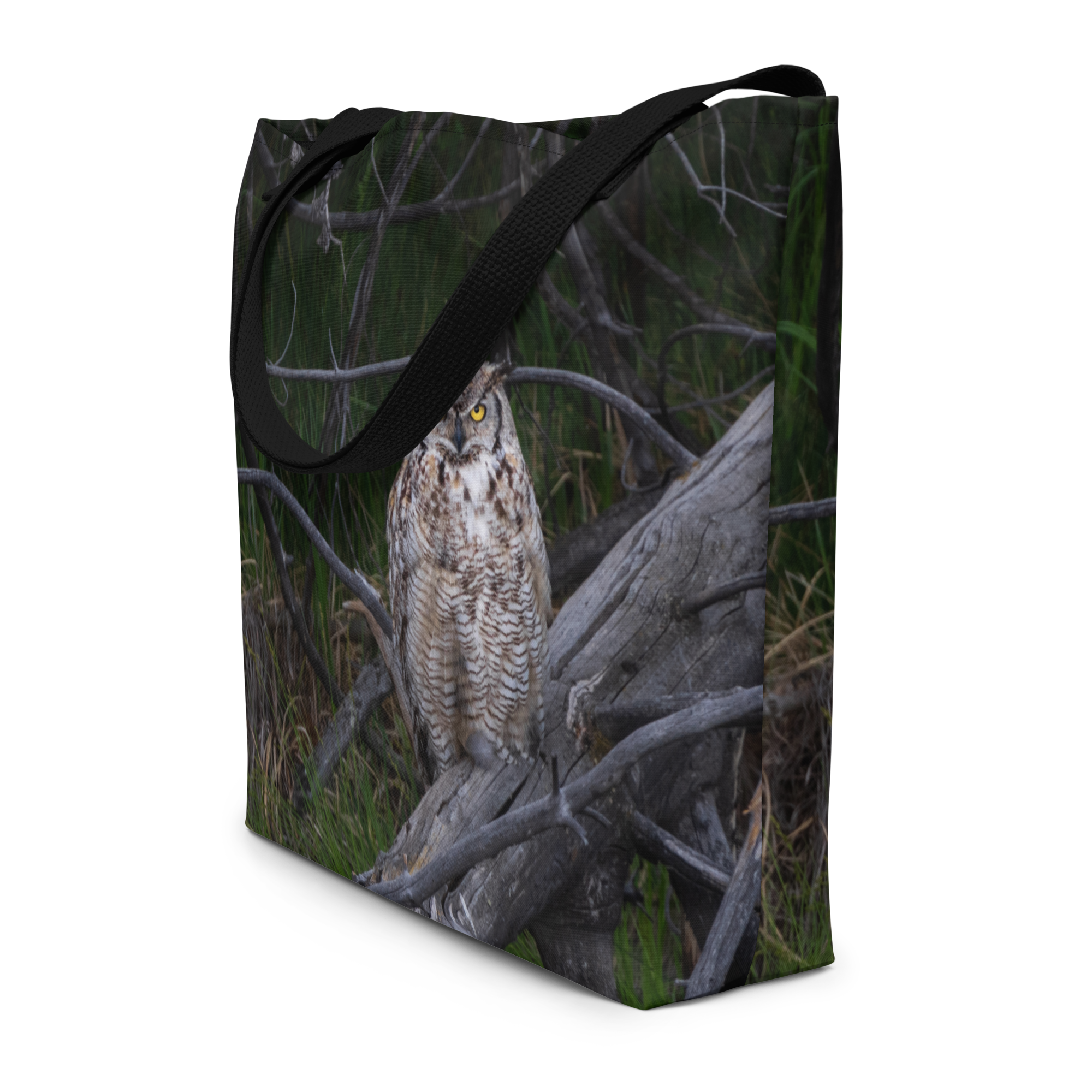 Owl All-Over Print Large Tote Bag