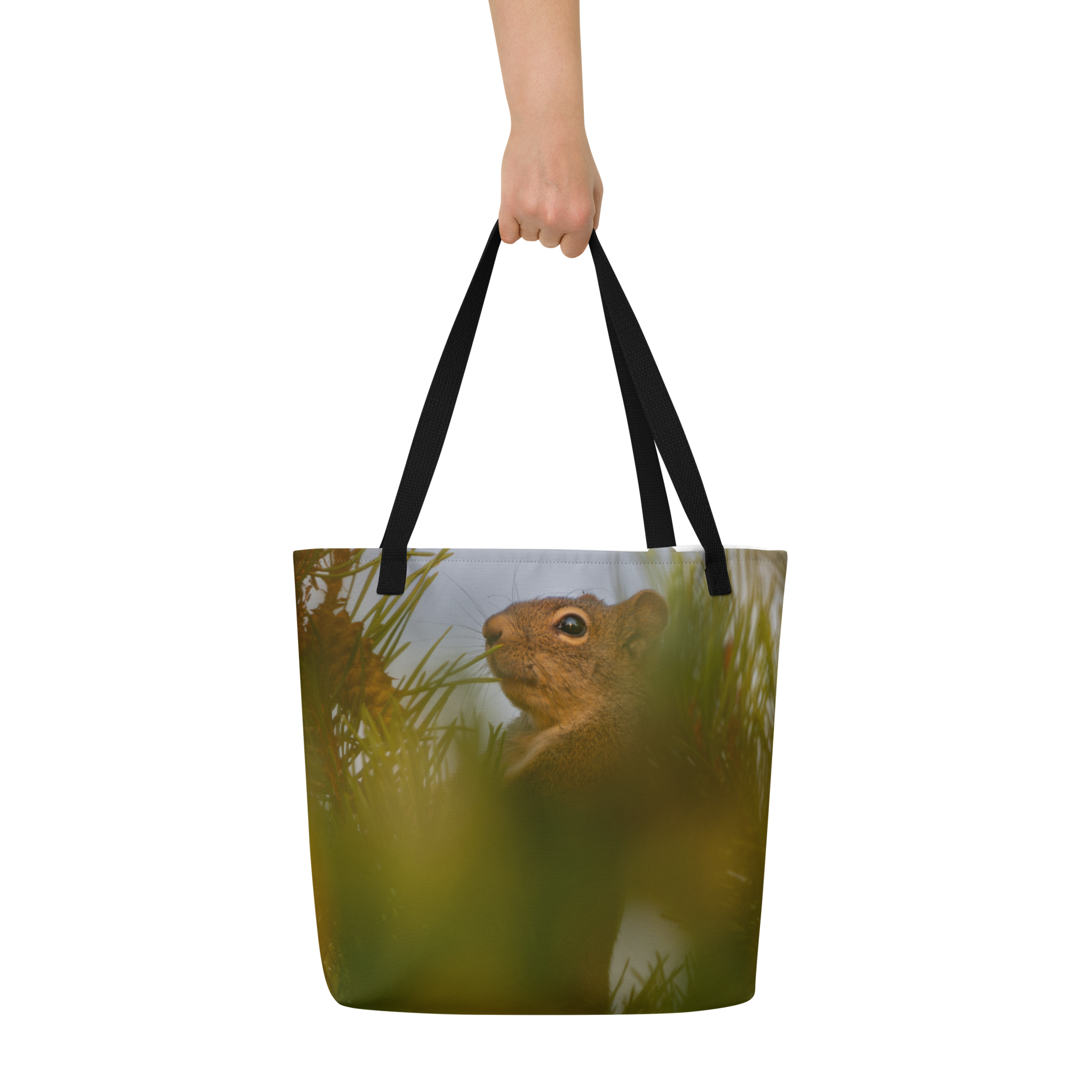 Squirrel All-Over Print Large Tote Bag