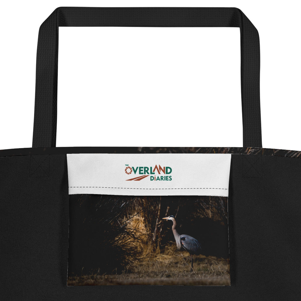 Blue Heron All-Over Print Large Tote Bag