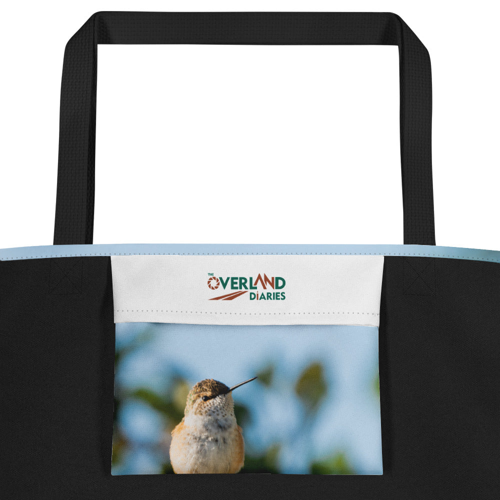Hummingbird All-Over Print Large Tote Bag