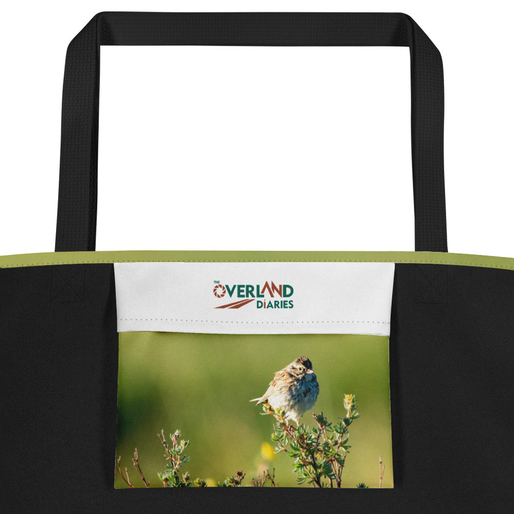 Song Sparrow All-Over Print Large Tote Bag