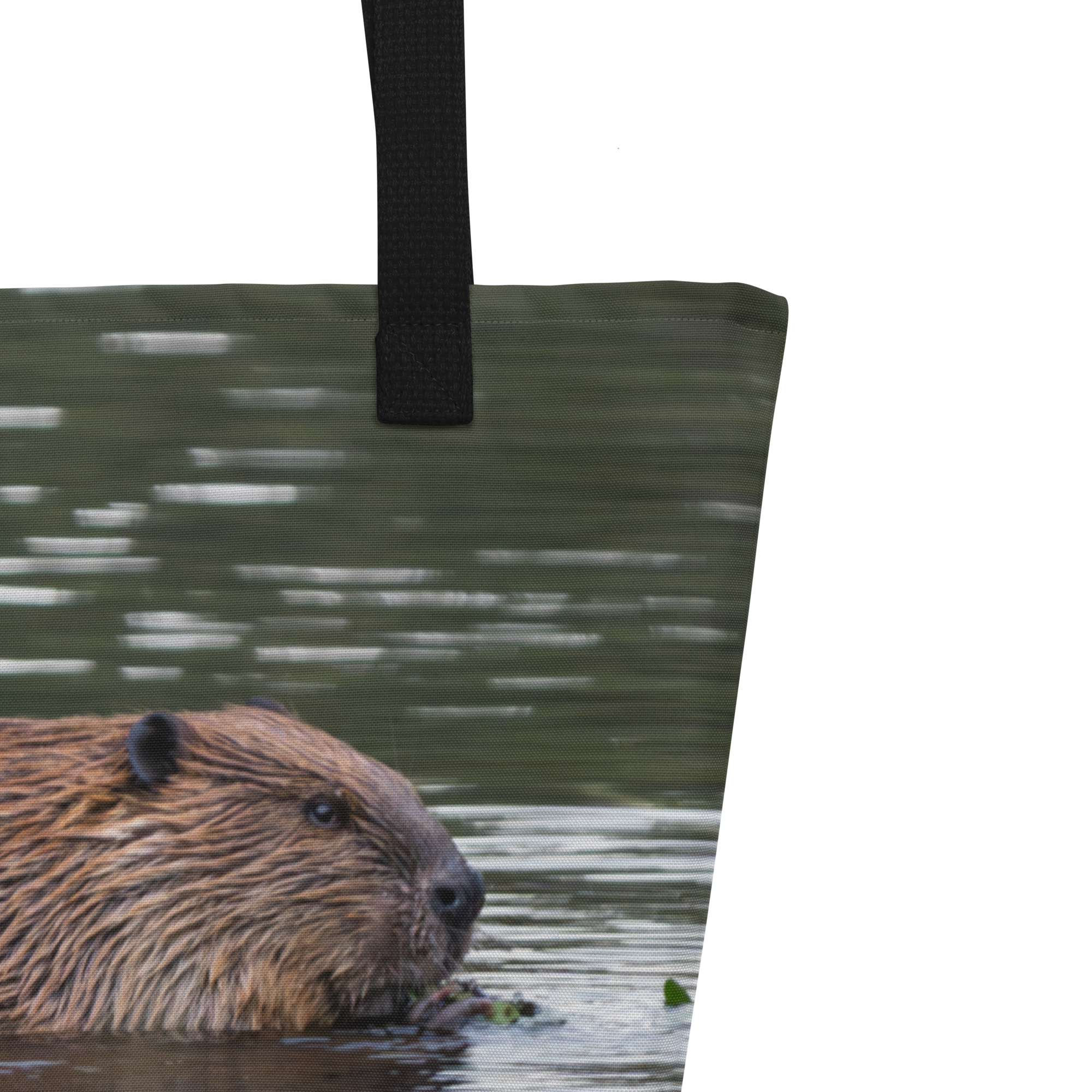 Beaver All-Over Print Large Tote Bag