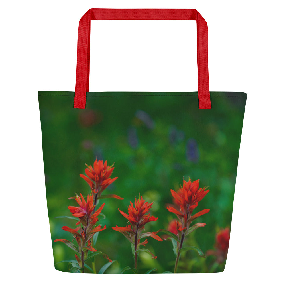 Indian Paint Brush All-Over Print Large Tote Bag