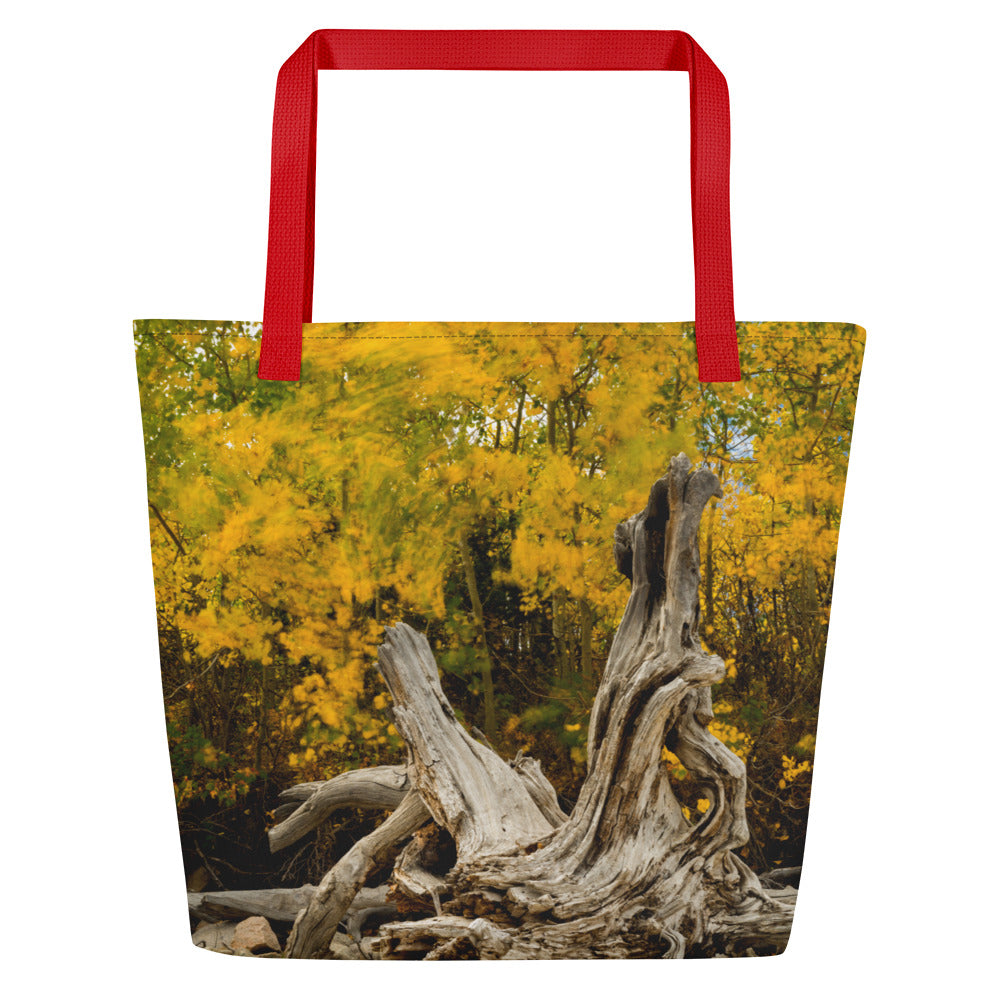 Wyoming in the Fall All-Over Print Large Tote Bag