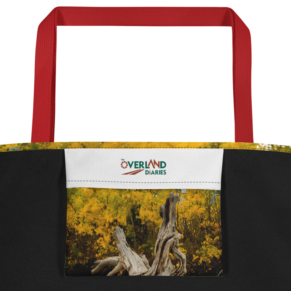 Wyoming in the Fall All-Over Print Large Tote Bag