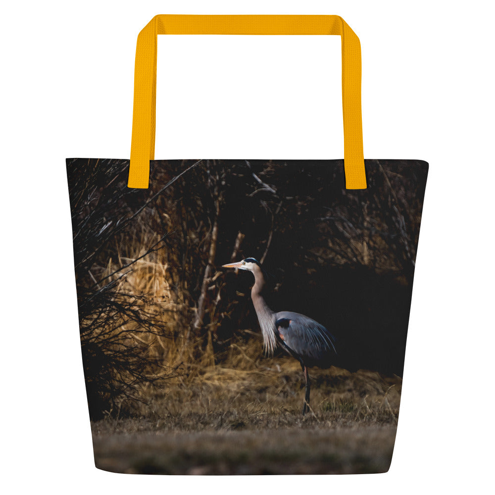 Blue Heron All-Over Print Large Tote Bag