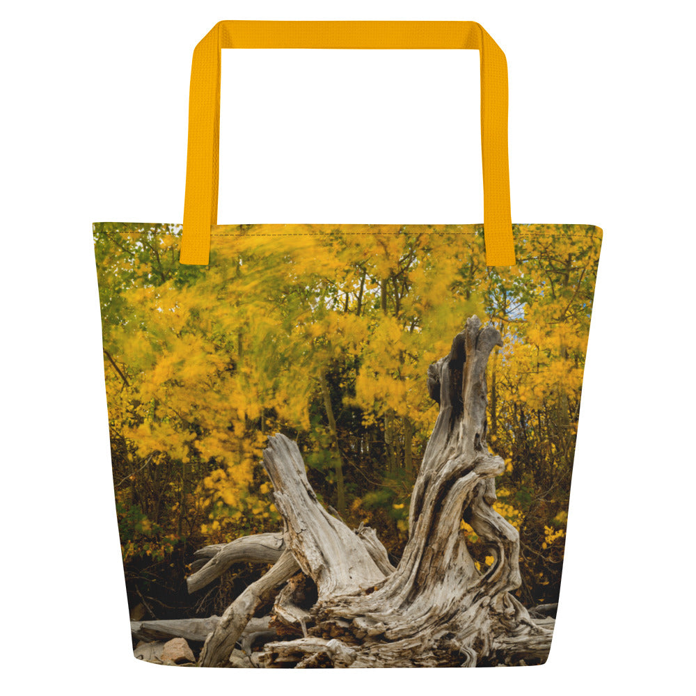Wyoming in the Fall All-Over Print Large Tote Bag