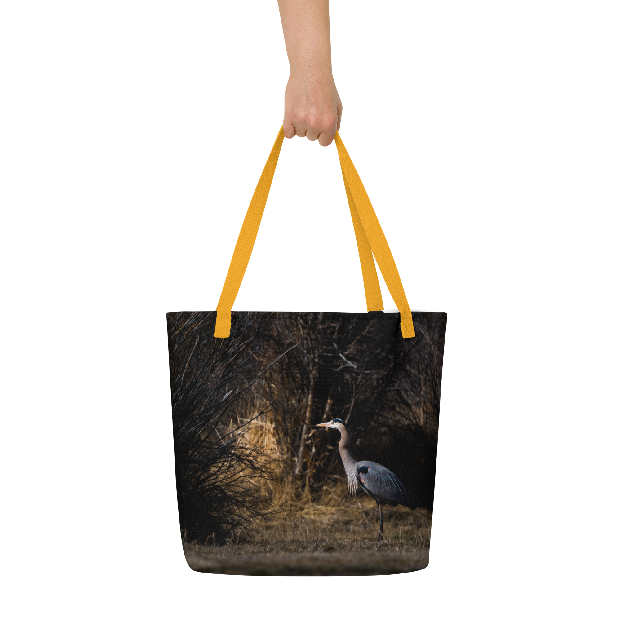 Blue Heron All-Over Print Large Tote Bag
