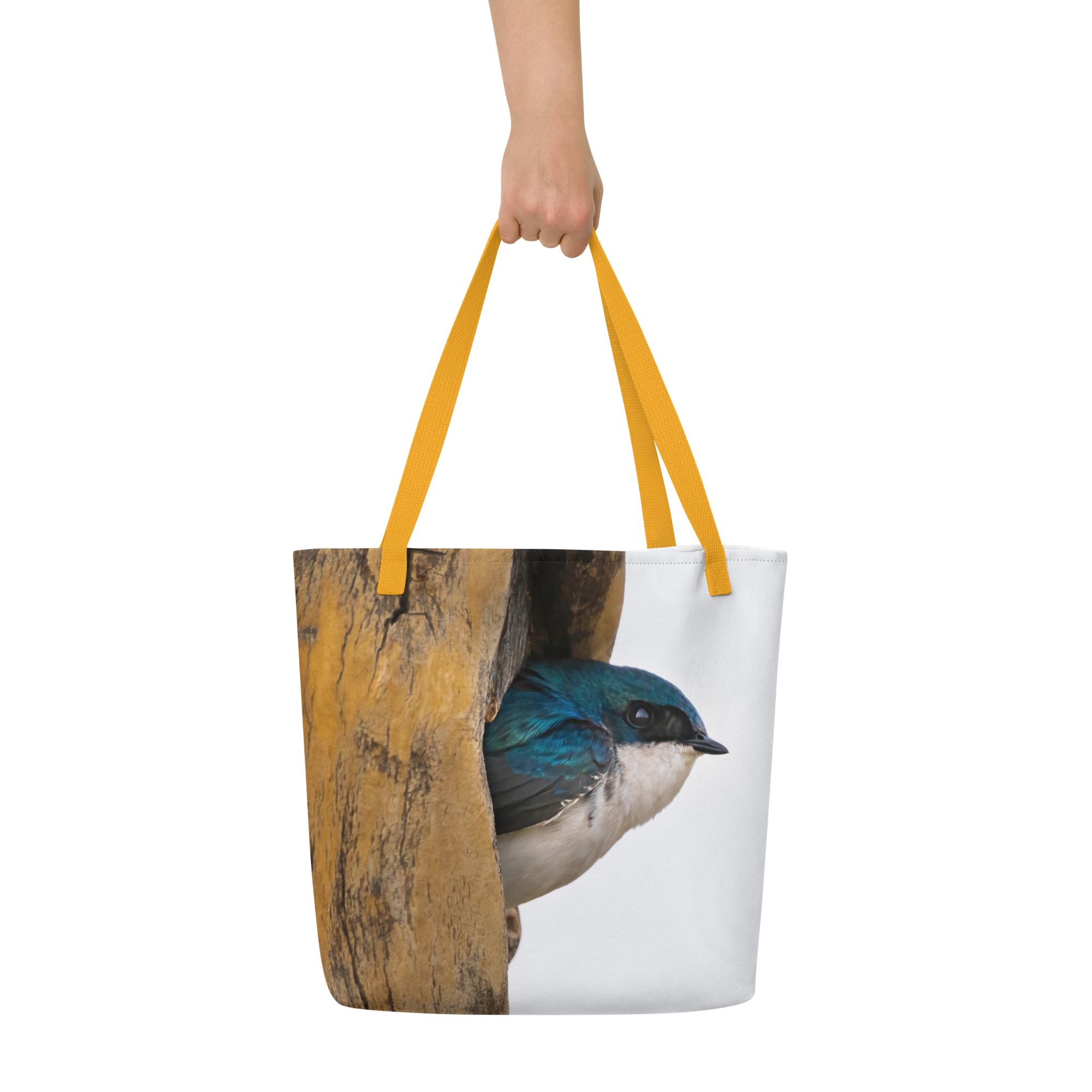 Tree Swallow All-Over Print Large Tote Bag