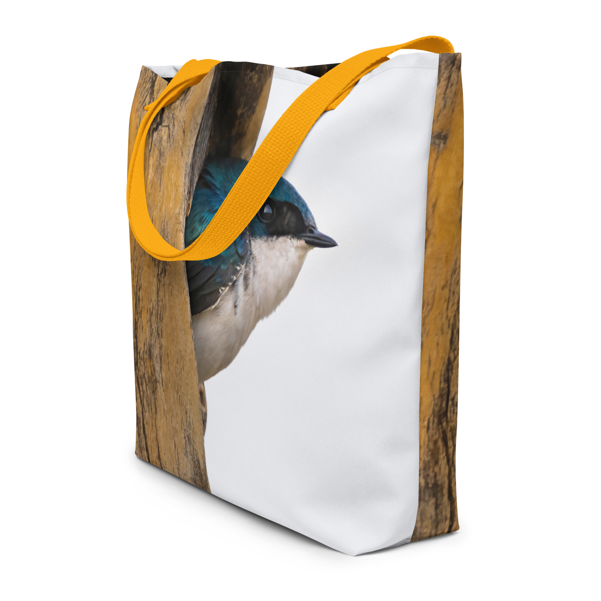 Tree Swallow All-Over Print Large Tote Bag