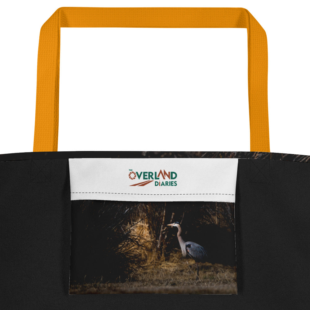 Blue Heron All-Over Print Large Tote Bag