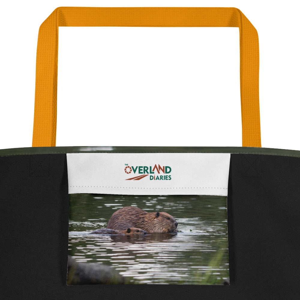 Beaver All-Over Print Large Tote Bag