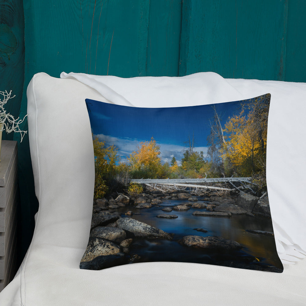 Creek in Wyoming in the Fall Premium Pillow