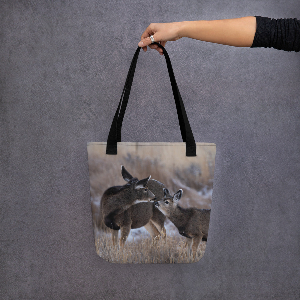 Tote Bags Inspired by the Gentle Moments of Wyoming’s Kissing Deer