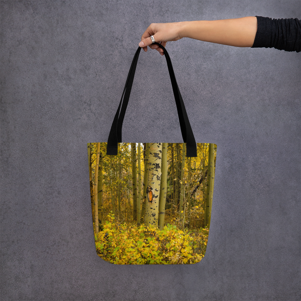 Detail Aspen Trees in the Fall All-Over Small Tote bag