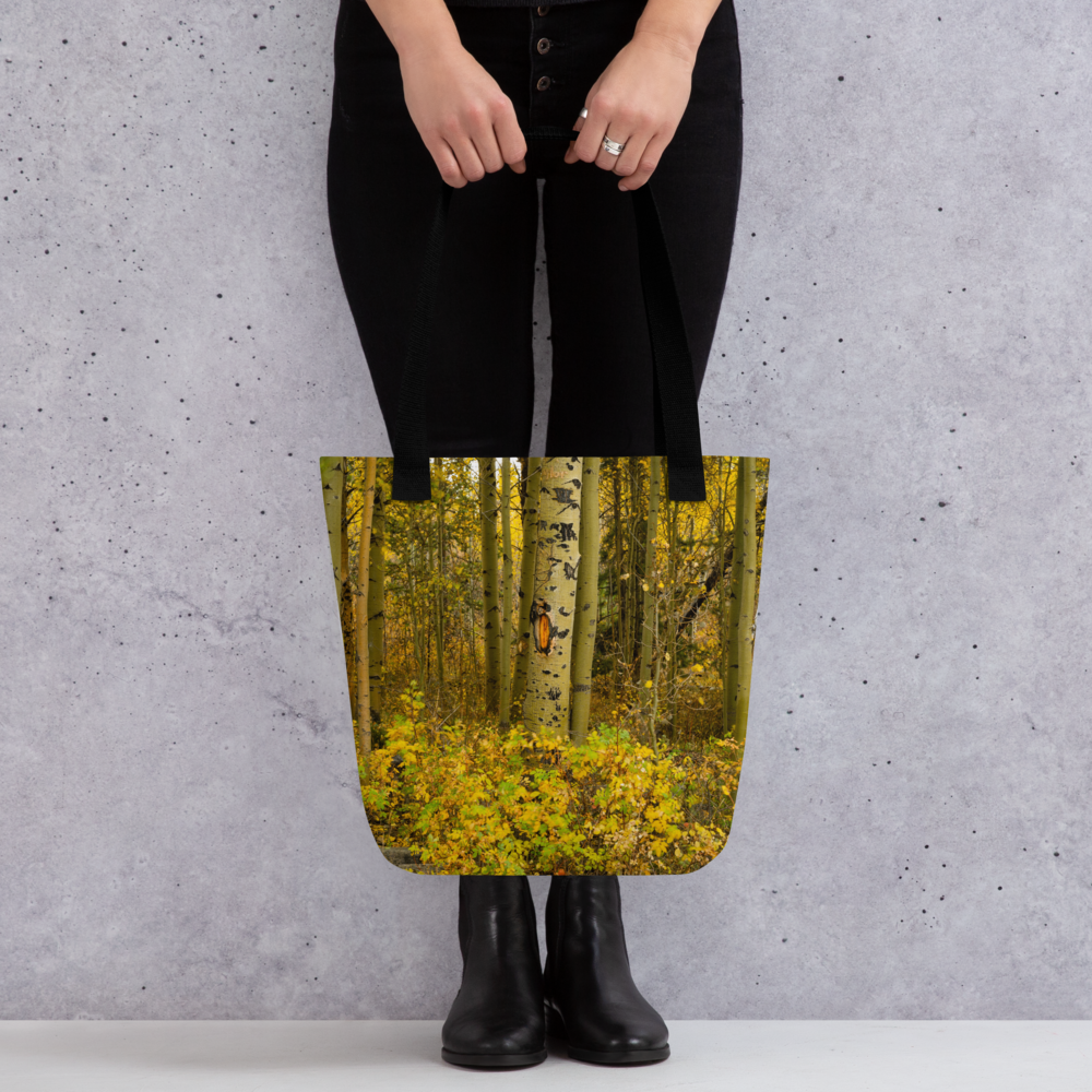 Detail Aspen Trees in the Fall All-Over Small Tote bag