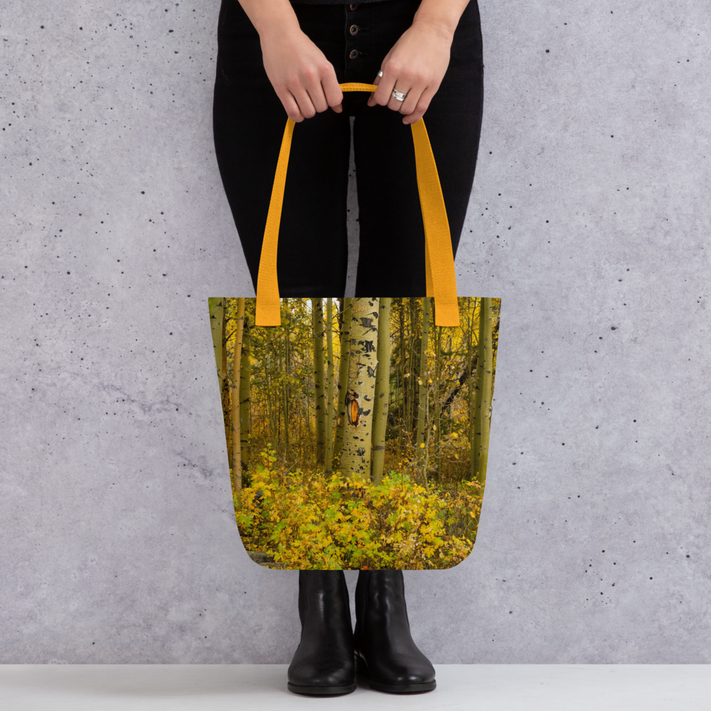 Detail Aspen Trees in the Fall All-Over Small Tote bag