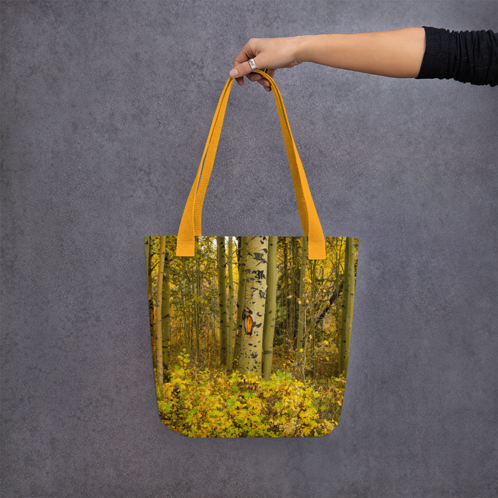 Detail Aspen Trees in the Fall All-Over Small Tote bag