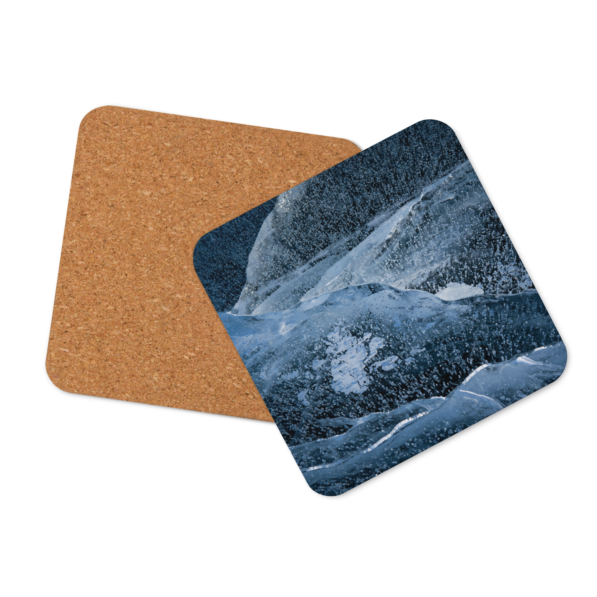 Texture Of Frozen Fremont Lake Cork-back coaster