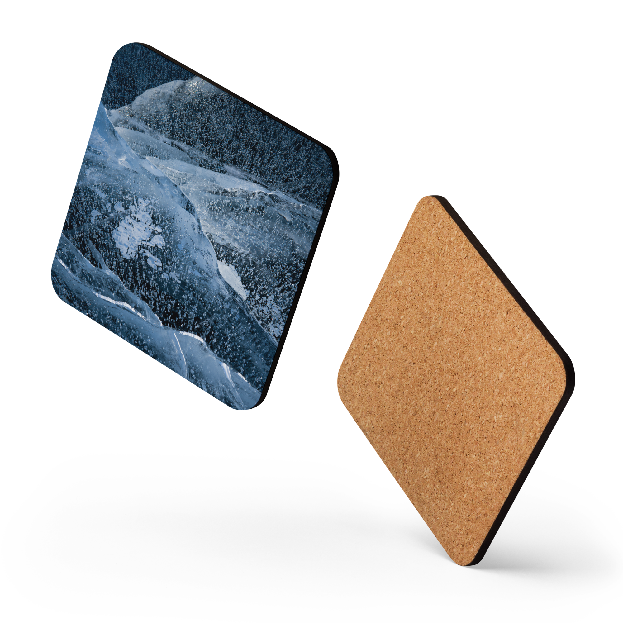 Texture Of Frozen Fremont Lake Cork-back coaster