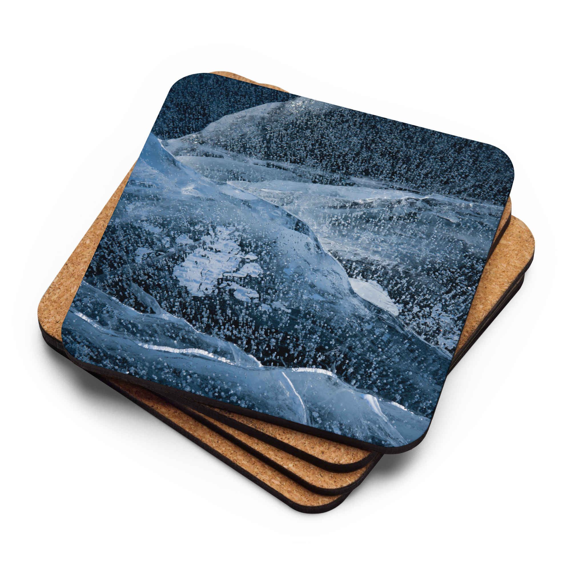 Texture Of Frozen Fremont Lake Cork-back coaster