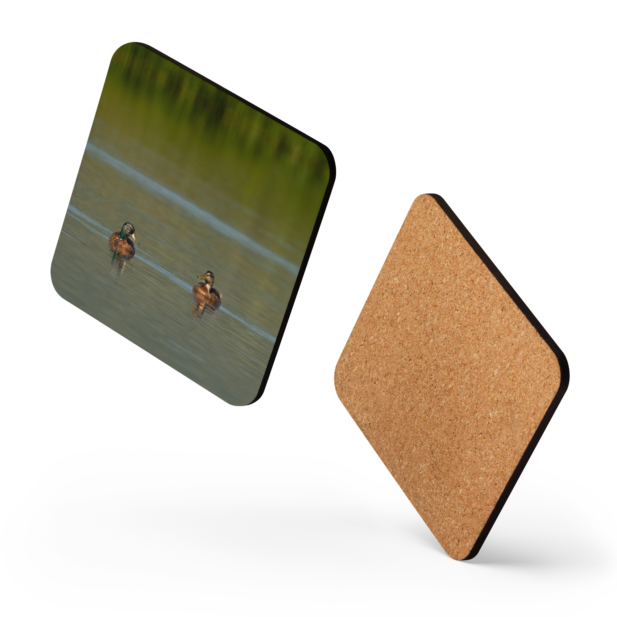 Couple of Ducks Cork-back coaster