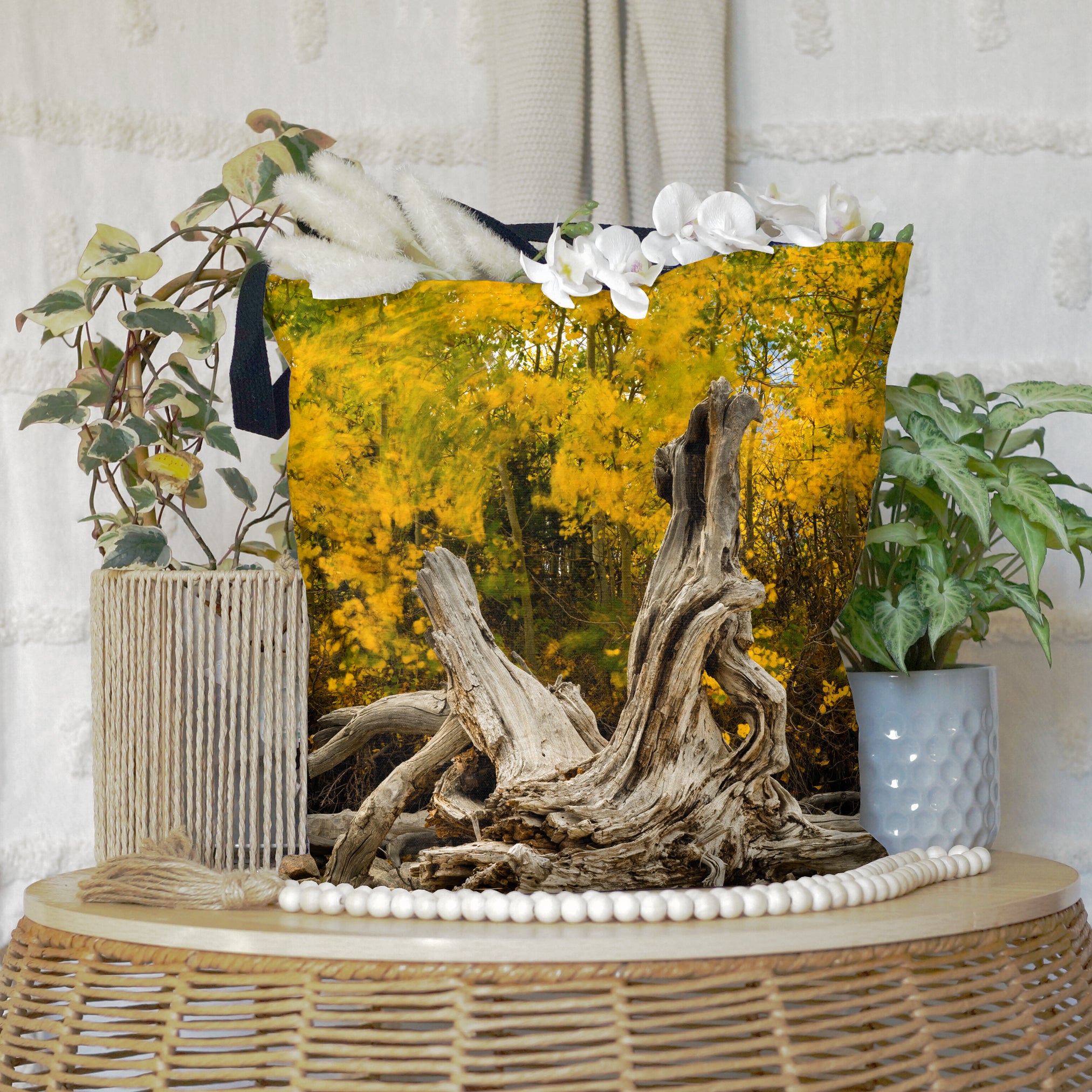 Wyoming in the Fall All-Over Print Large Tote Bag