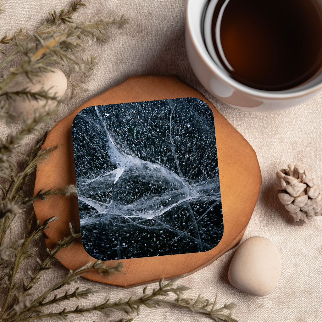 Texture Of Frozen Fremont Lake Cork-back coaster