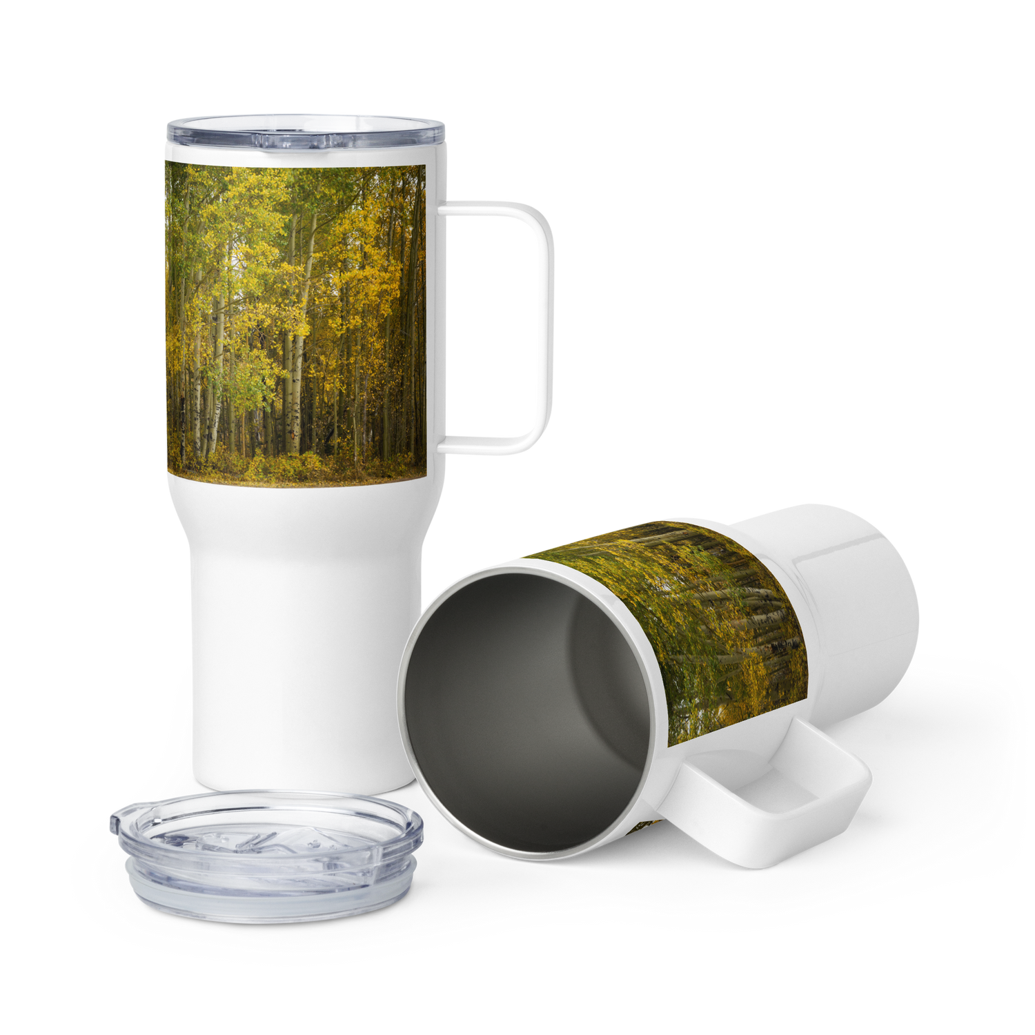 Aspens in the Fall Travel mug With a Handle