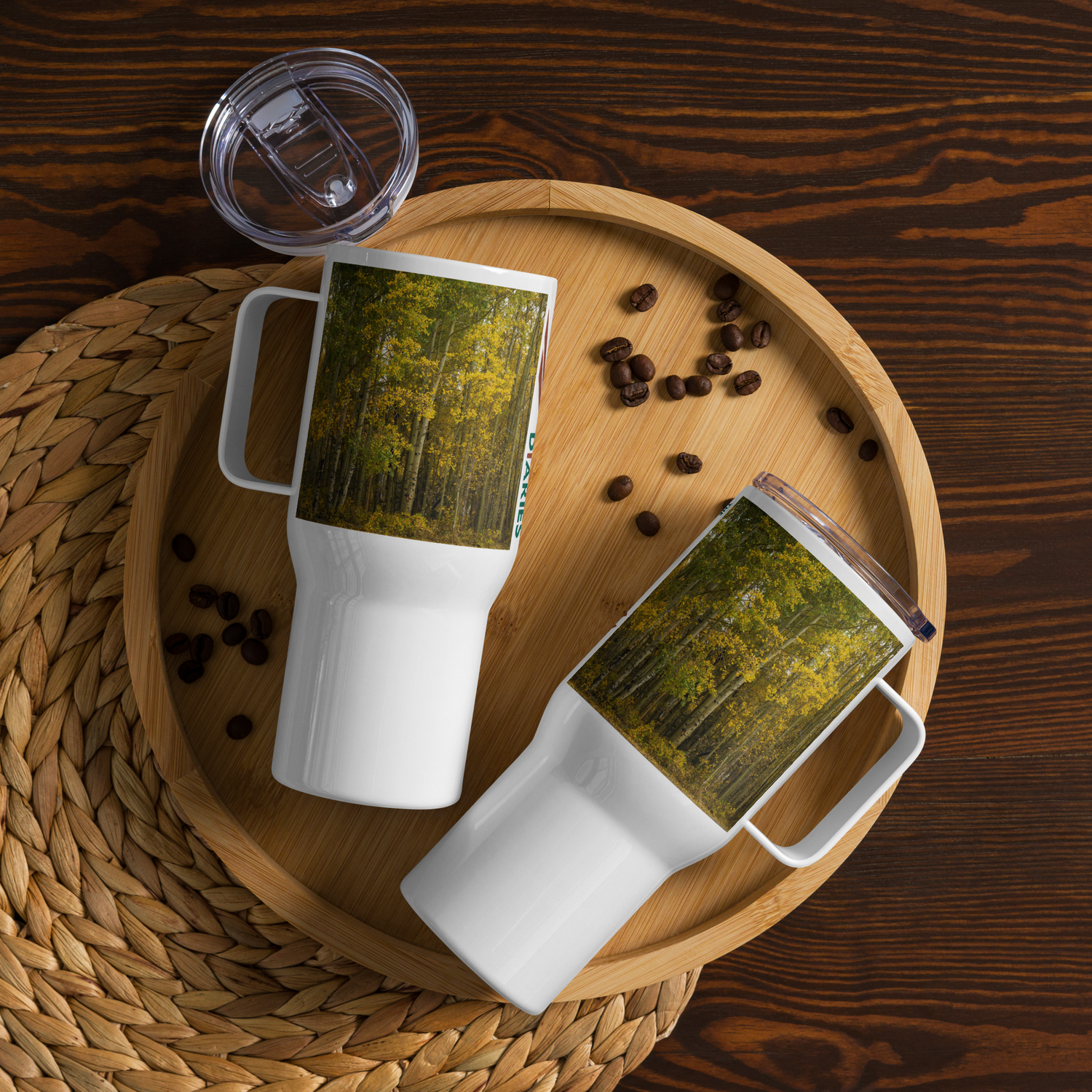 Aspens in the Fall Travel mug With a Handle