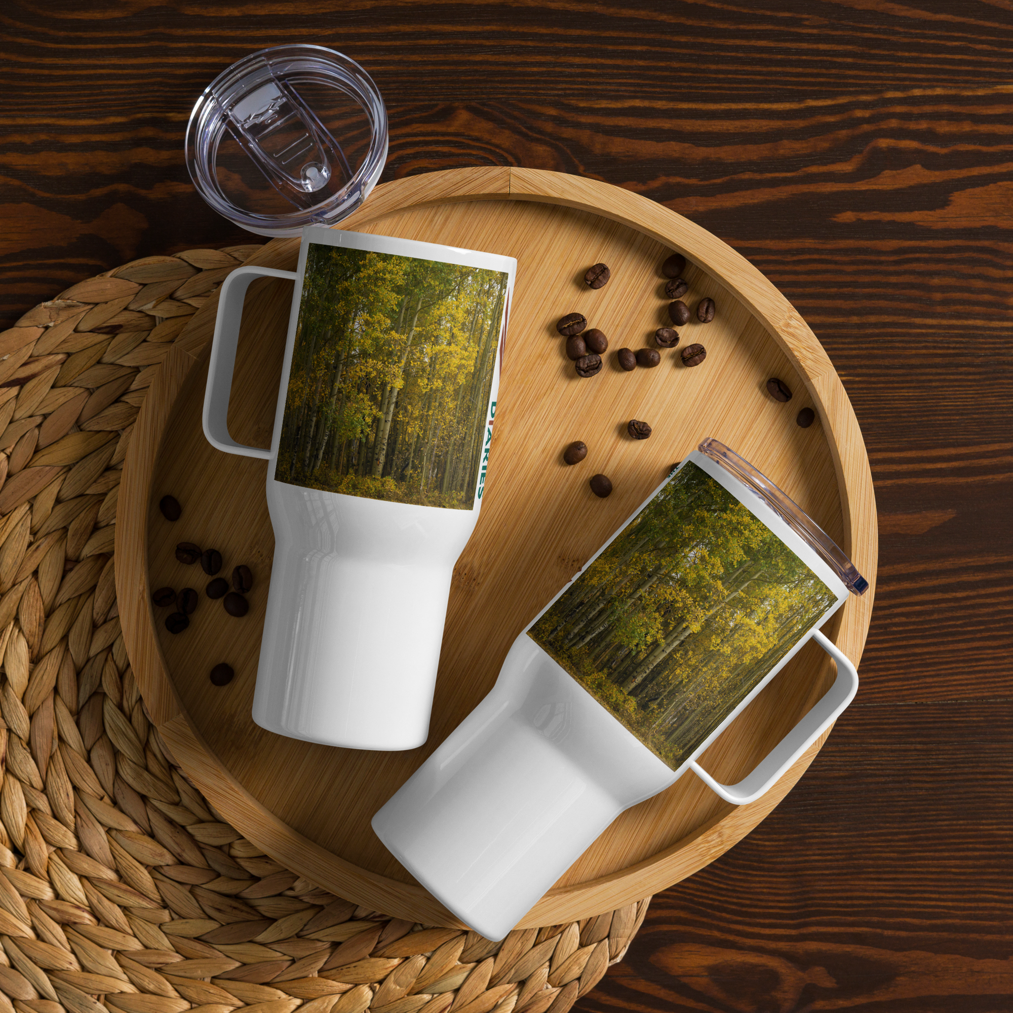 Aspens in the Fall Travel mug With a Handle