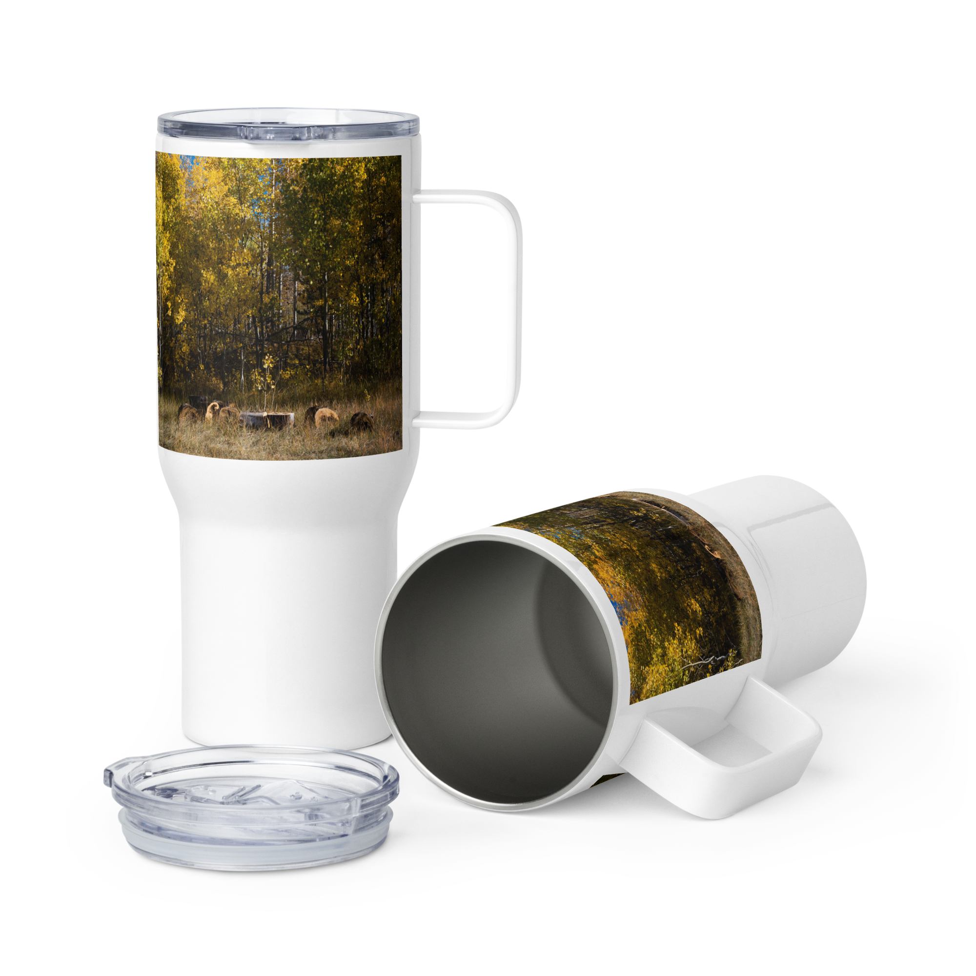 Aspens in the Fall Travel mug With a Handle
