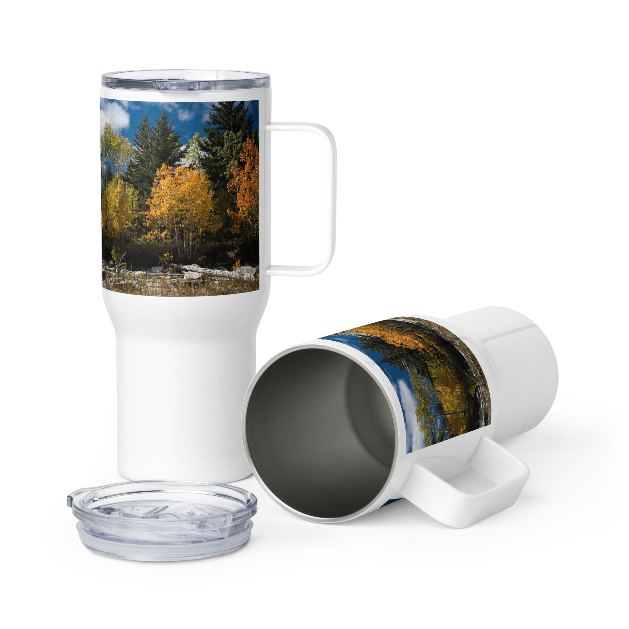 Fall Scenery Travel mug With a Handle