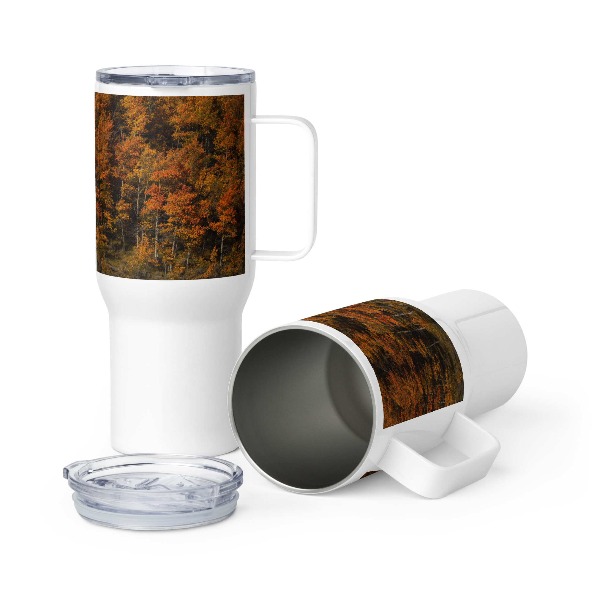 Red Aspen Trees in the Fall Travel Mug with a Handle