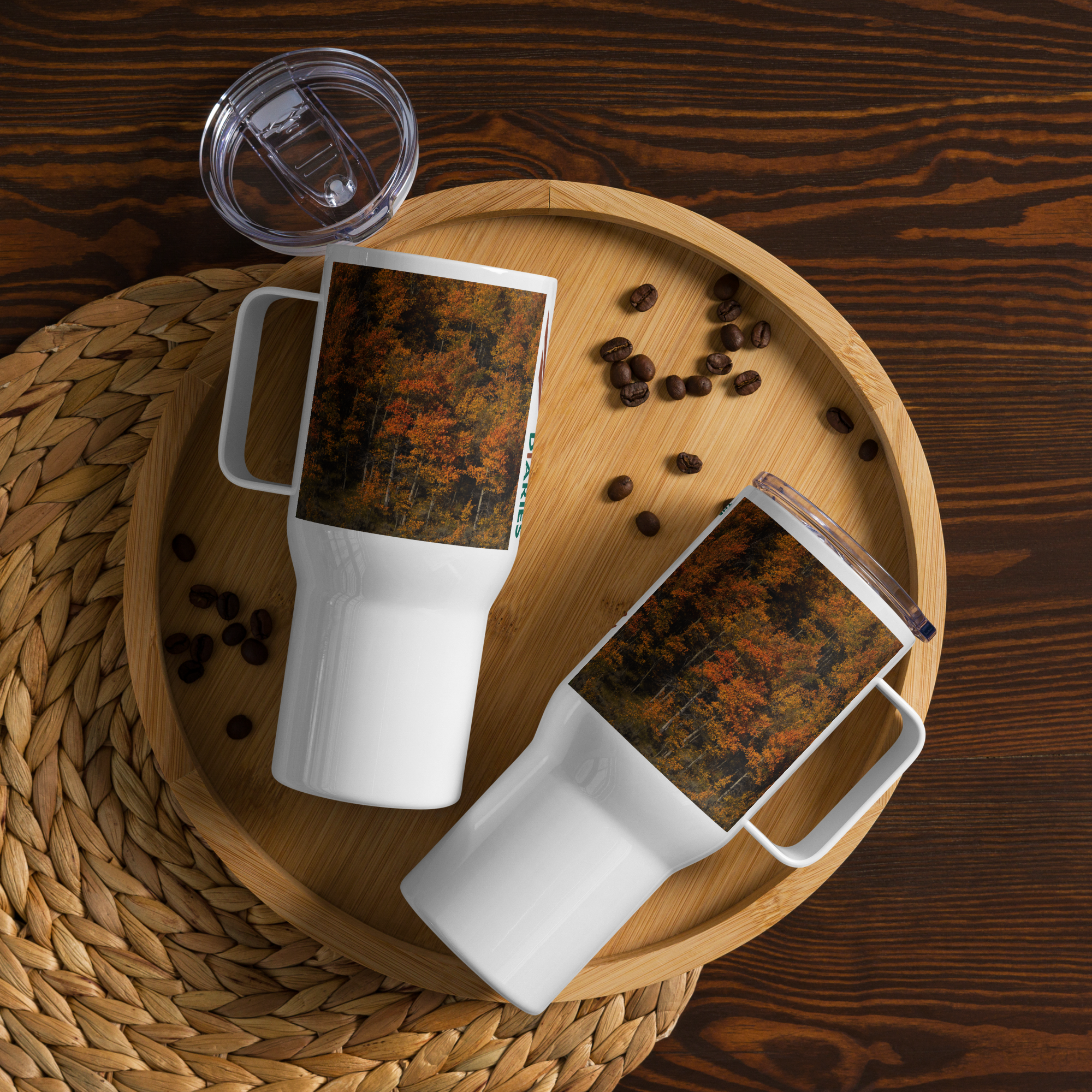 Red Aspen Trees in the Fall Travel Mug with a Handle