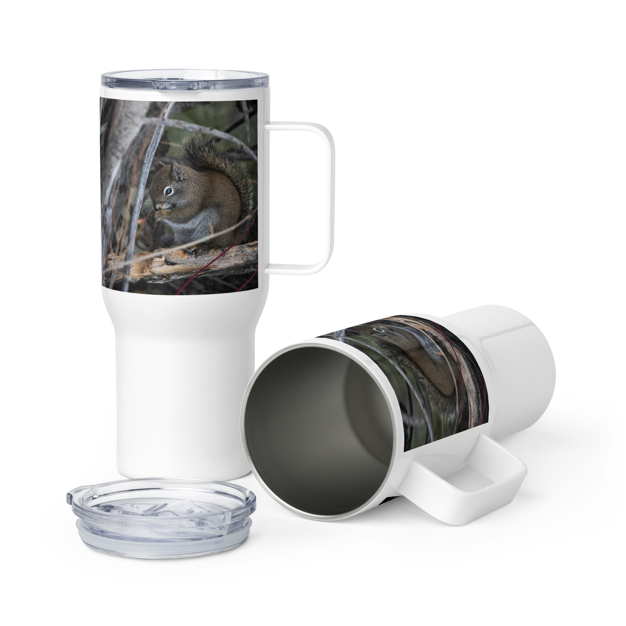 Squirrel Travel mug with a handle