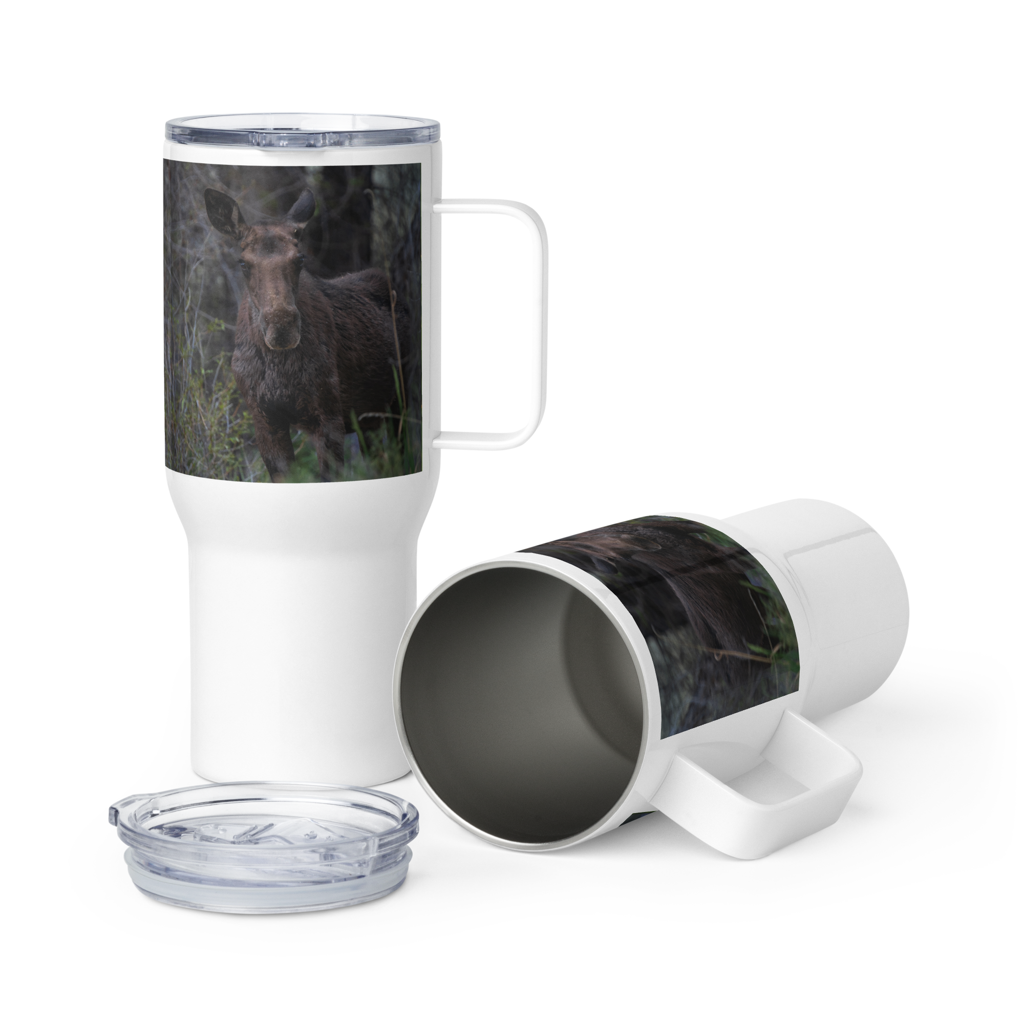 Moose Travel mug with a handle