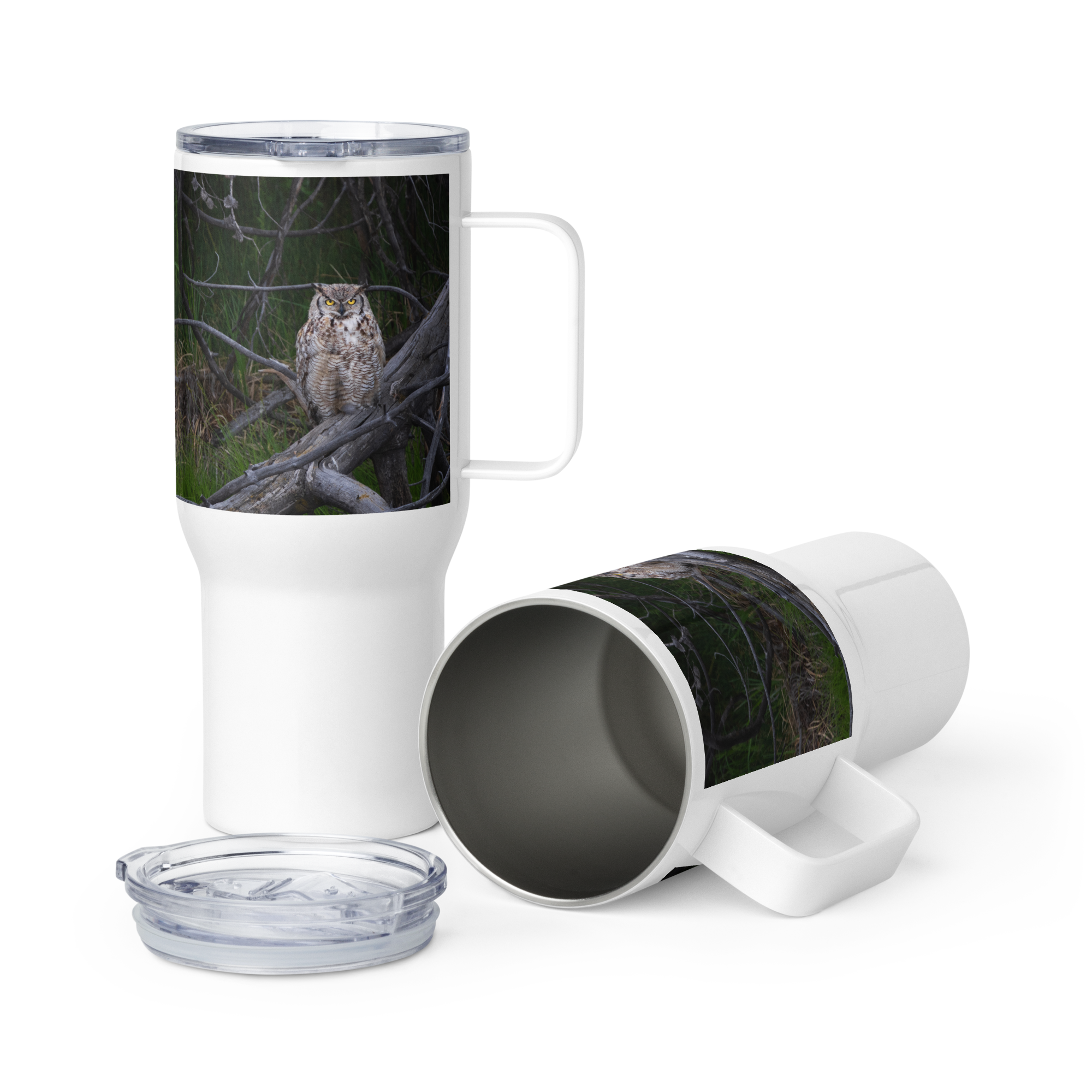 Owl Travel mug with a handle